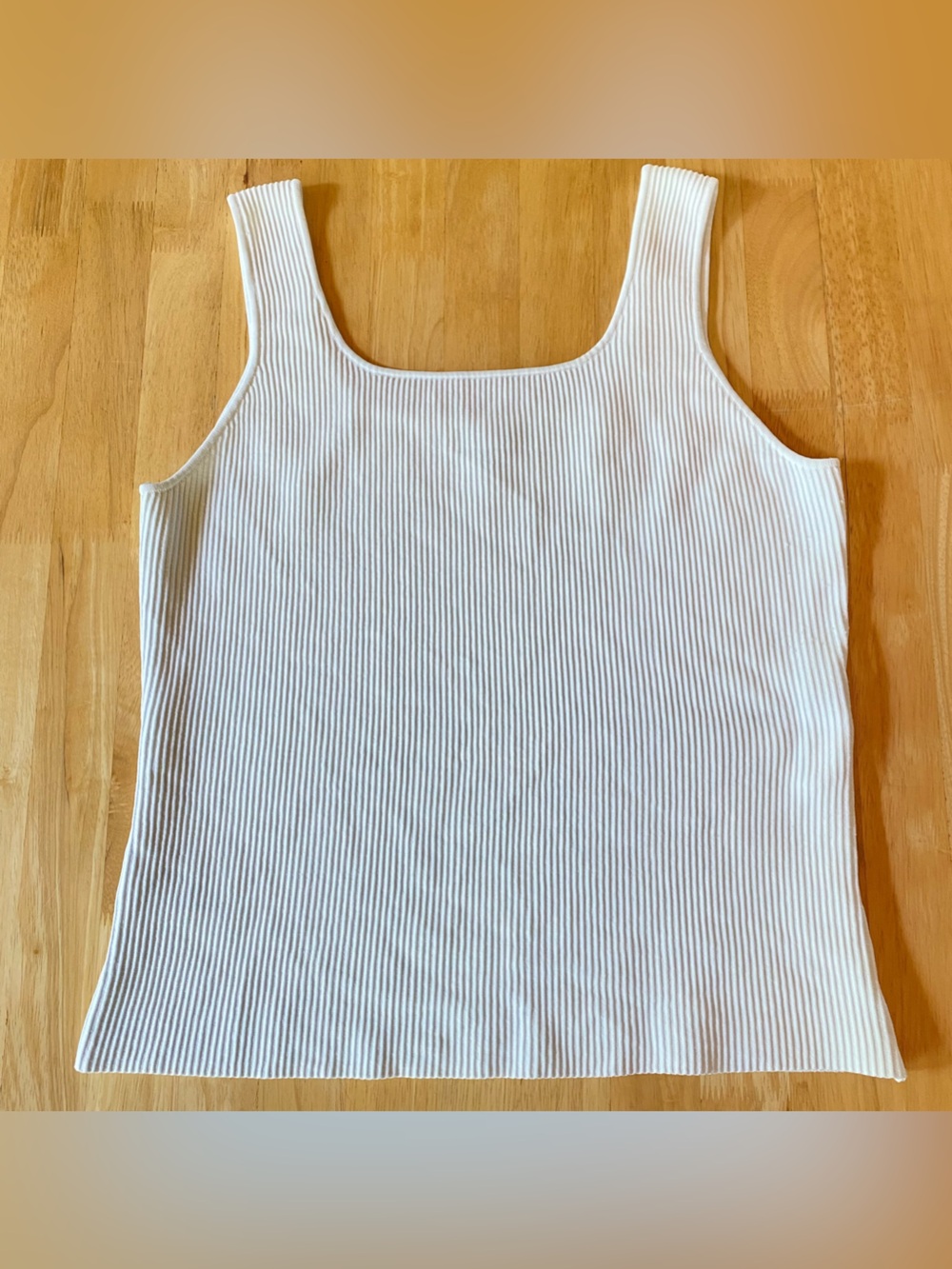 Lysse Avril Sculpting Tank Top White Ribbed Square Neck XL